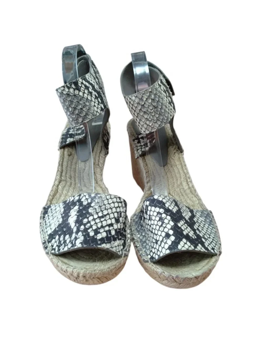 VINCE Sophie Snakeskin Leather Espadrille 3.5